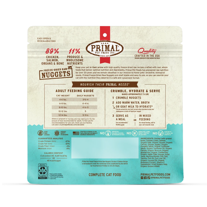 Primal Cat Freeze Dried Food Nuggets Chicken & Salmon