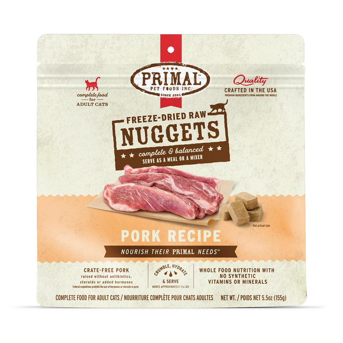 Primal Cat Freeze Dried Food Nuggets Pork