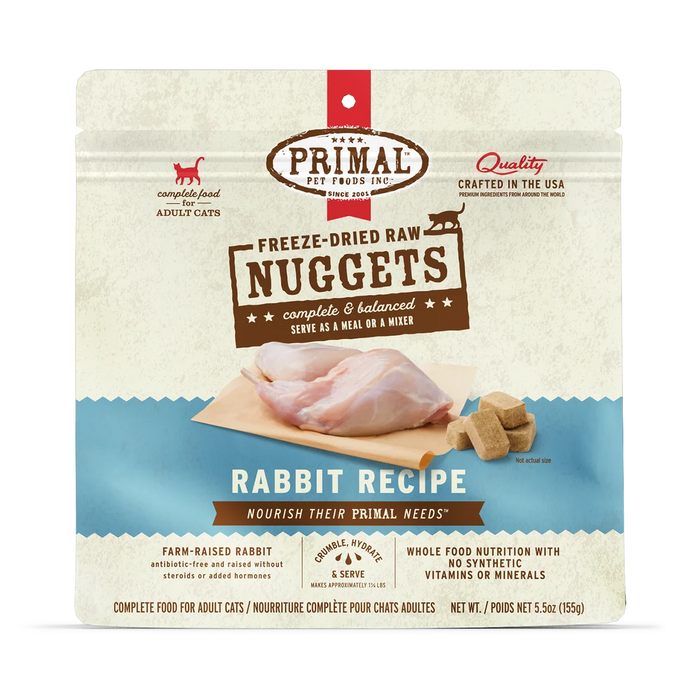 Primal Cat Freeze Dried Food Nuggets Rabbit