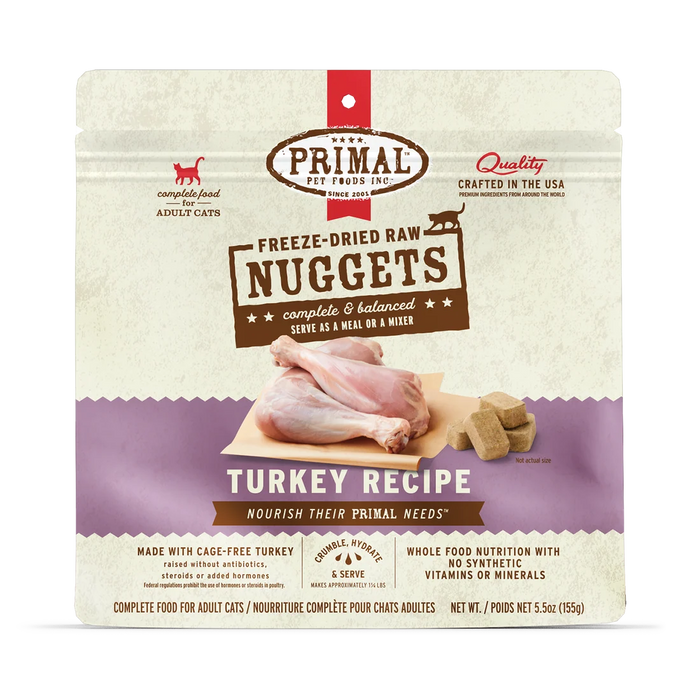 Primal Cat Freeze Dried Food Nuggets Turkey