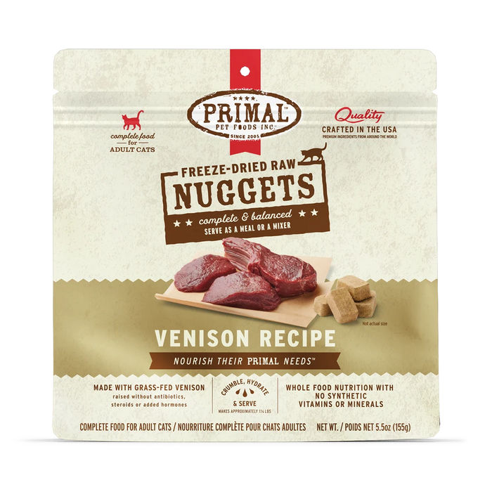 Primal Cat Freeze Dried Food Nuggets Venison