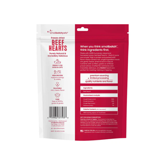 Small Batch Freeze Dried Treats Beef Hearts