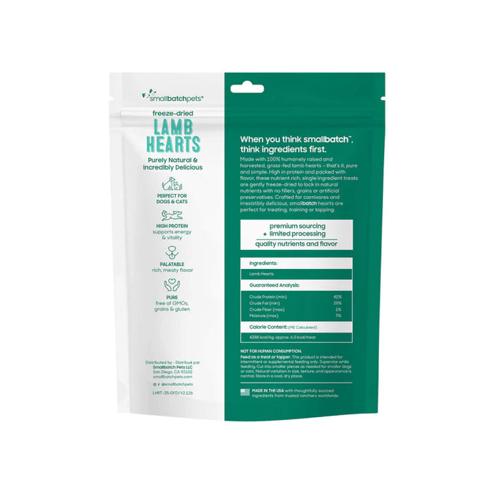 Small Batch Freeze Dried Treats Lamb Hearts