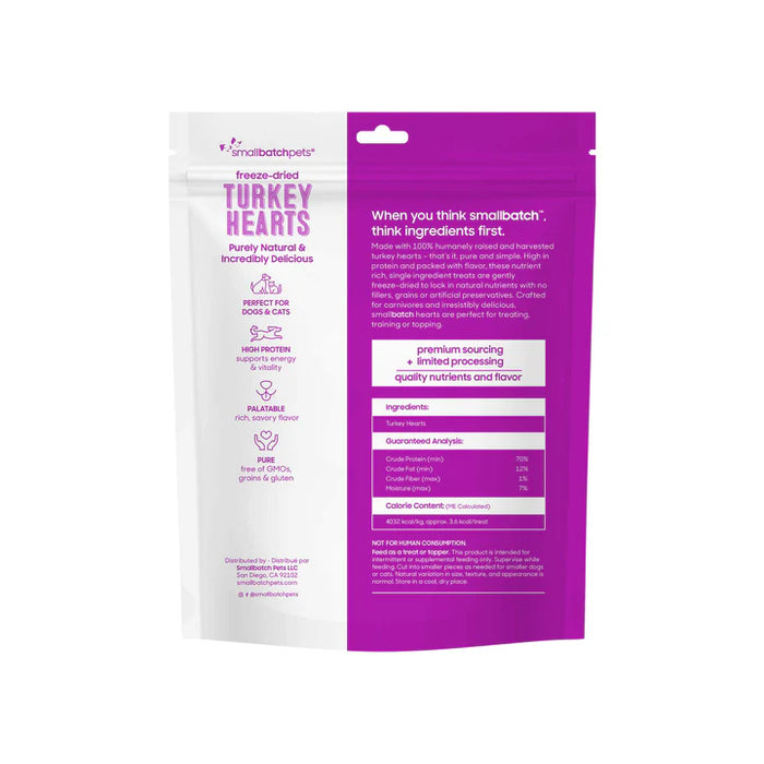 Small Batch Freeze Dried Treats Turkey Hearts