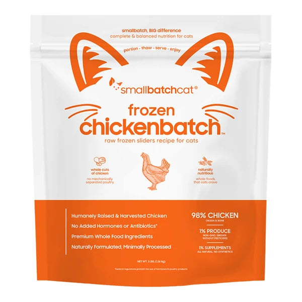 Small Batch Cat Frozen Raw Food Sliders Chicken
