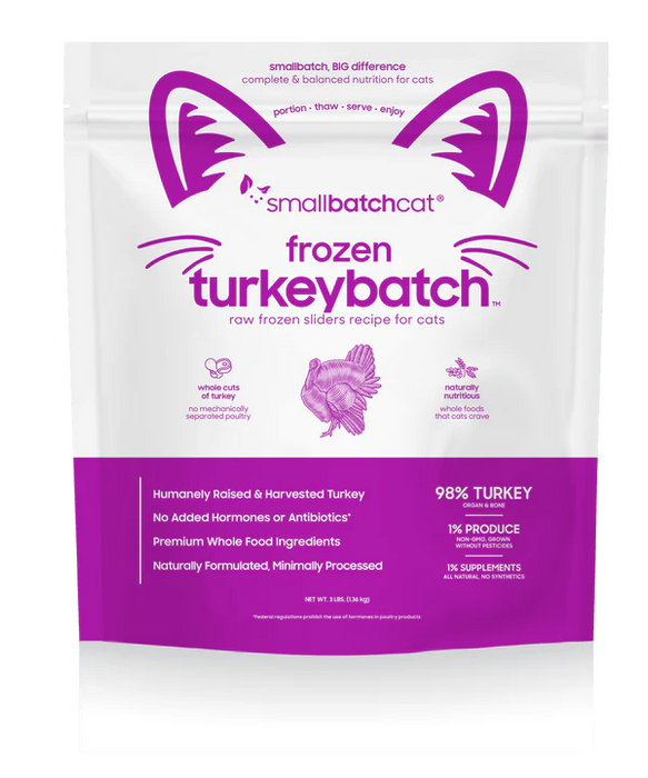 Small Batch Cat Frozen Raw Food Sliders Turkey