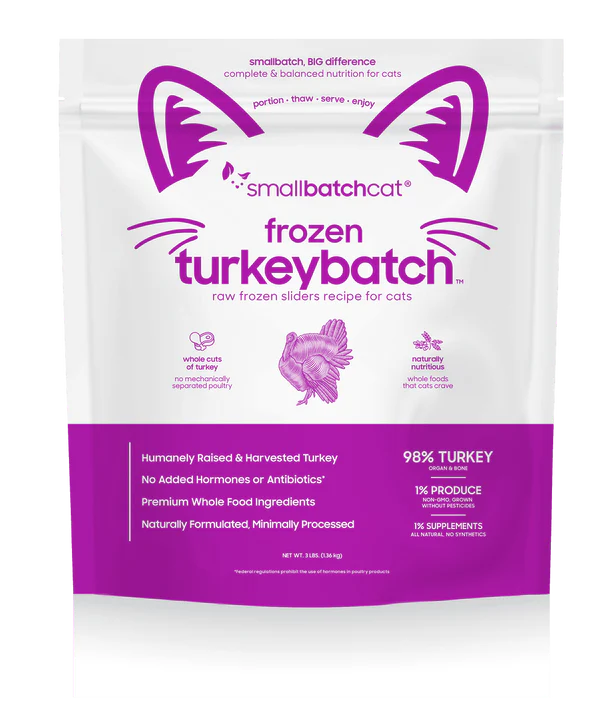 Small Batch Cat Frozen Raw Food Sliders Turkey