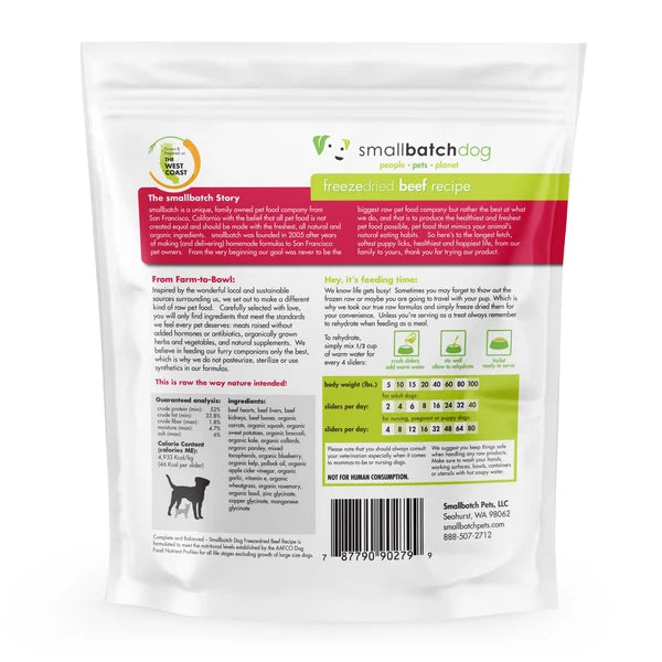 Small Batch Dog Freeze Dried Food Sliders Beef