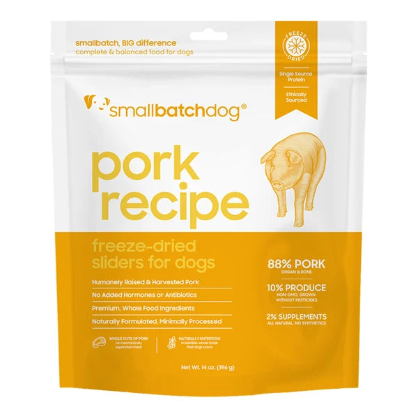 Small Batch Dog Freeze Dried Food Sliders Pork