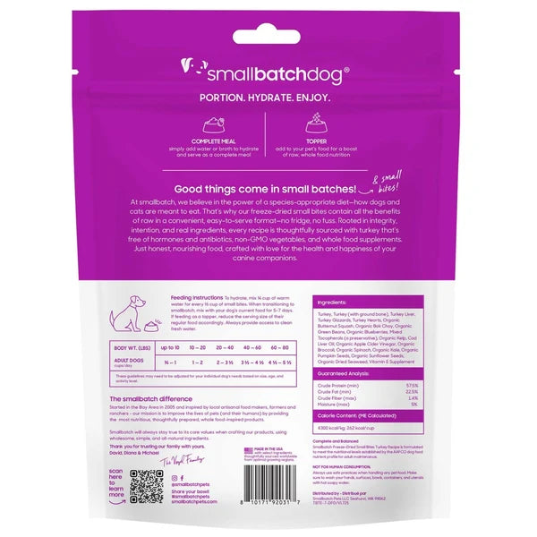 Small Batch Cat & Dog Freeze Dried Food Small Bites Turkey