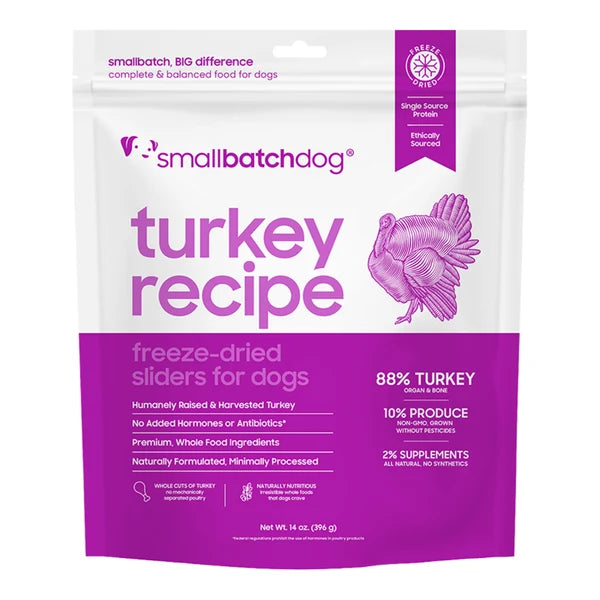 Small Batch Dog Freeze Dried Food Sliders Turkey