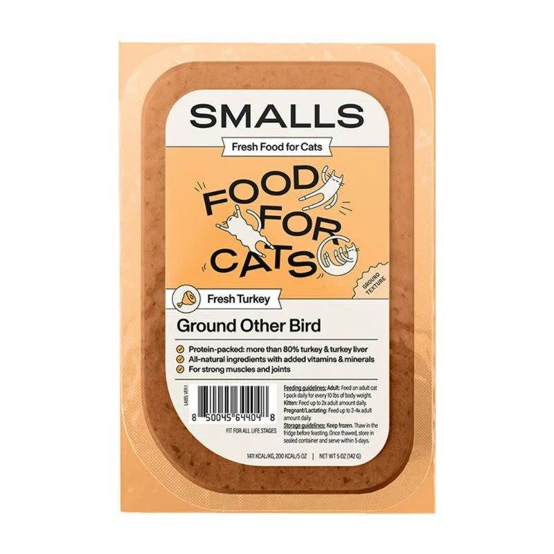 Smalls Cat Frozen Gently Cooked Food Ground Turkey 5oz