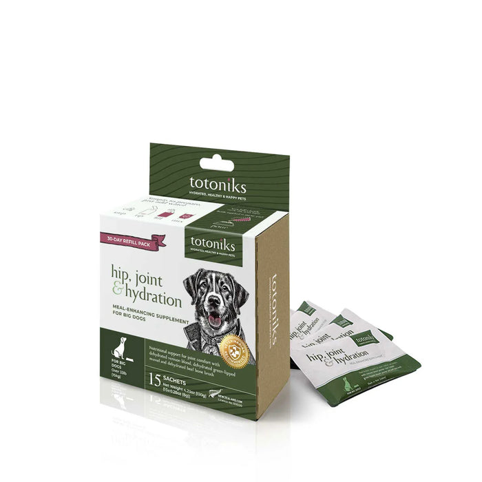 Totoniks Natural Food Topper Hip, Joint & Hydration Big Dog Refill Pack 15 sachets