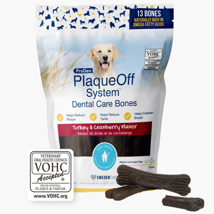 Proden Plaque Off Bone Dog Treats Turkey & Cranberry, 17oz