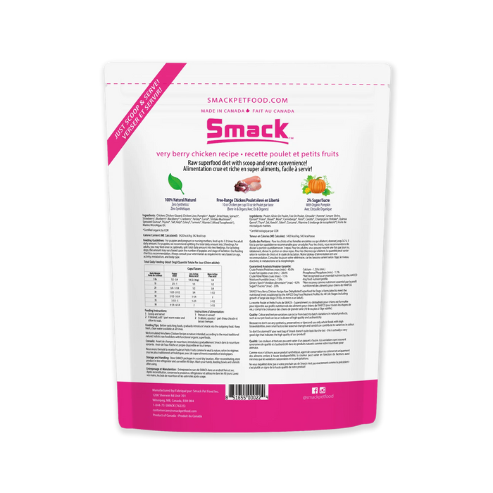 Smack Dehydrated Dog Food Very Berry Chicken