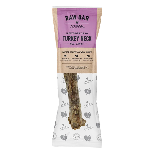 Vital Essentials Dog Freeze Dried Raw Bar Turkey Neck