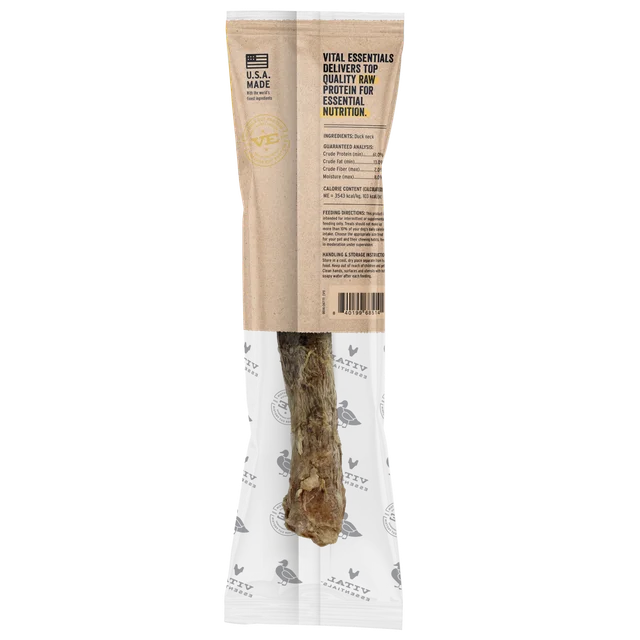 Vital Essentials Dog Freeze Dried Raw Bar Duck Neck