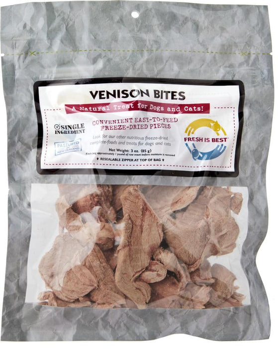 Fresh is Best Freeze Dried Treats, Venison Bites, 3oz