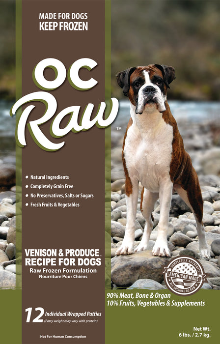 Patties Frozen Dog Food Venison & Produce