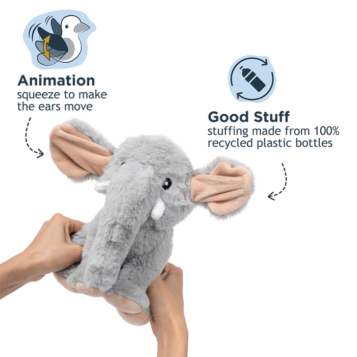 Tall Tails Plush Squeaker Dog Toy, Animated Elephant, 8.5