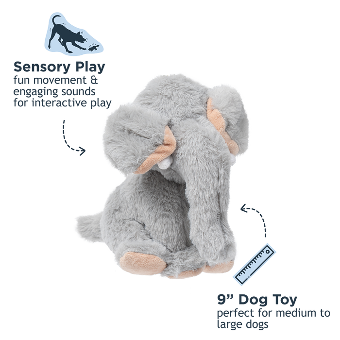 Tall Tails Plush Squeaker Dog Toy, Animated Elephant, 8.5
