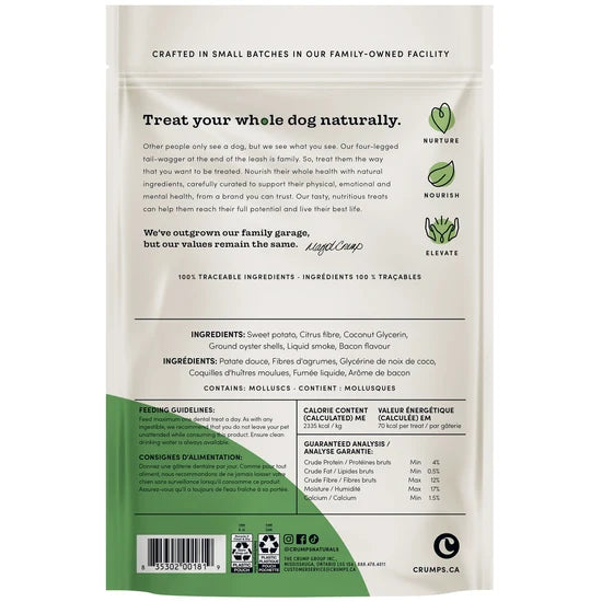 Crumps Naturals Plaque Busters Dog Chew Bacon