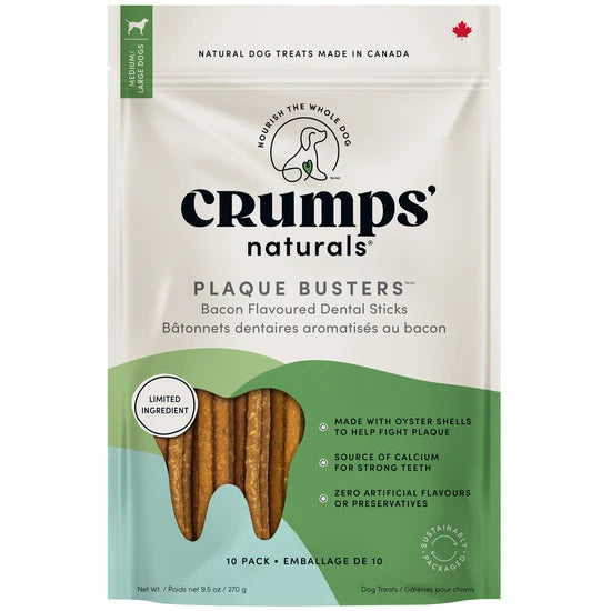 Crumps Naturals Plaque Busters Dog Chew Bacon