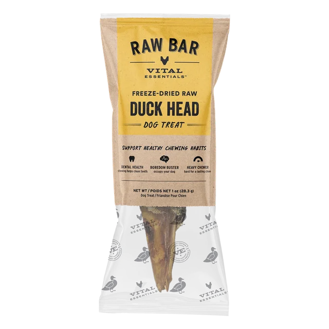 Vital Essentials Dog Freeze Dried Raw Bar,  Duck Head , Single