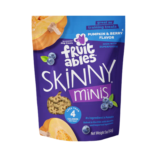 Fruitables Skinny Minis Chewy Dog Treats Pumpkin Berry