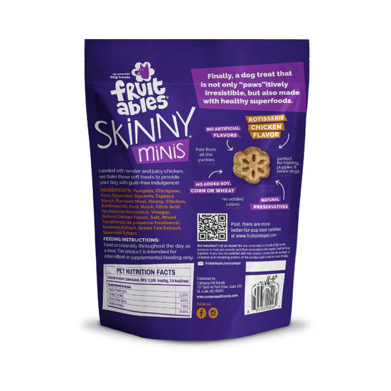 Fruitables Skinny Minis Chewy Dog Treats Rotisserie Chicken