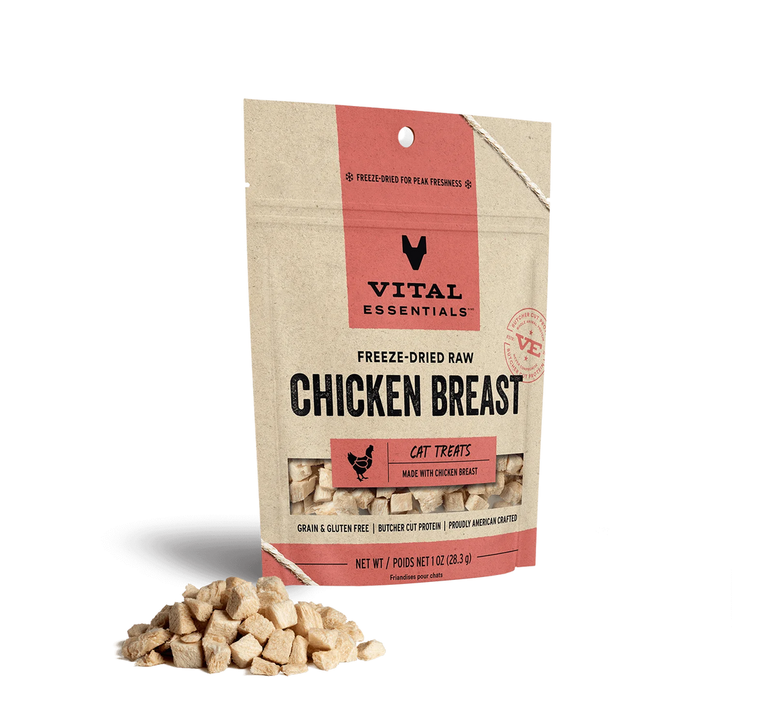 Vital Essentials Freeze Dried Cat Treats Chicken Breasts 1oz