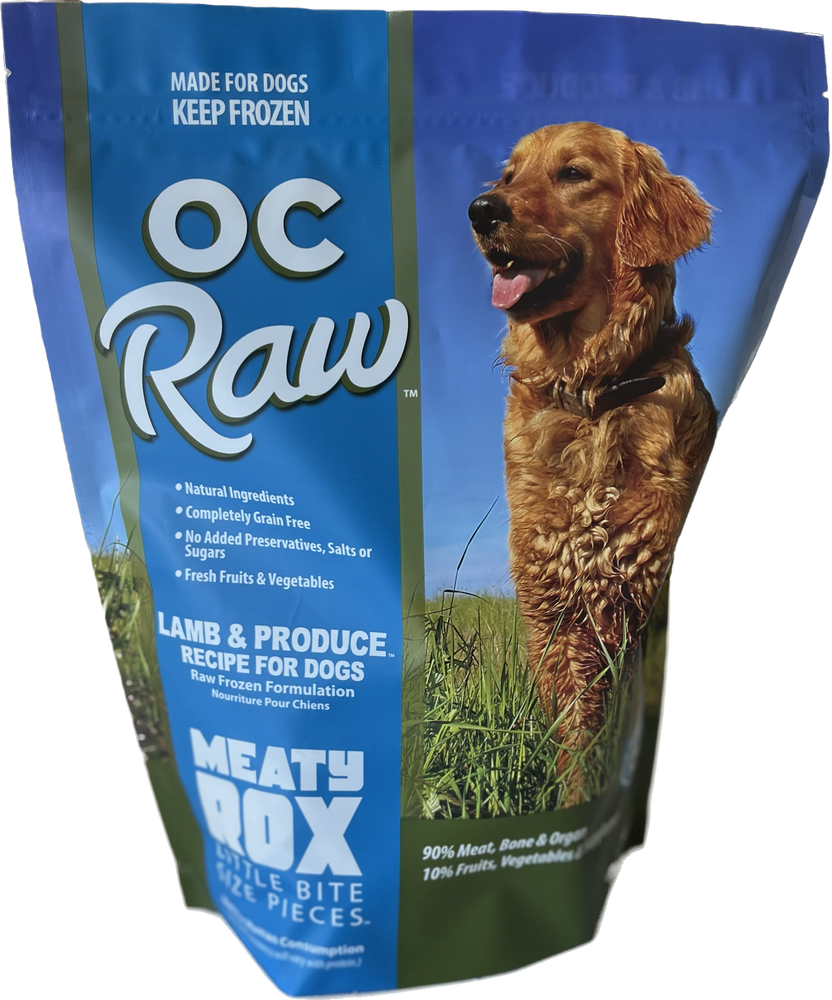 Meaty Rox Frozen Dog Food Lamb & Produce
