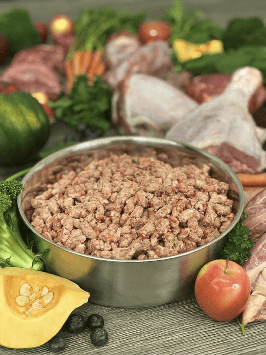 Meaty Rox Frozen Dog Food Chicken & Produce