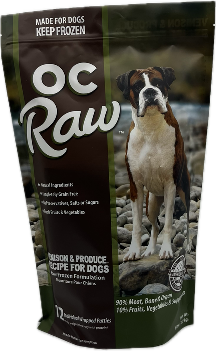 Patties Frozen Dog Food Venison & Produce