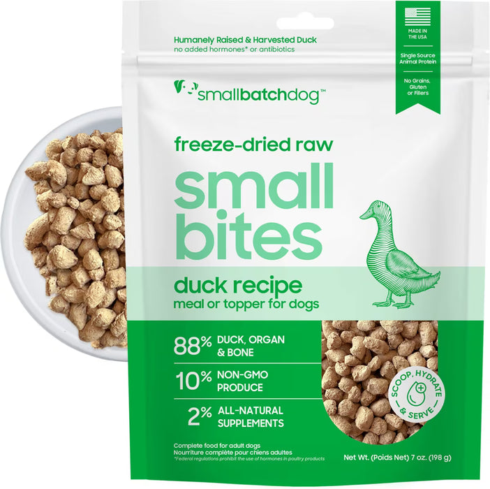 Small Batch Dog Freeze Dried Food Duck, Small Bites