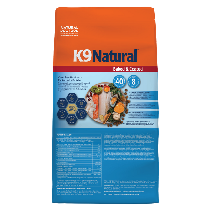 K9 Natural Grain Free Baked and Coated Dog Dry Food Wild Ocean Fish