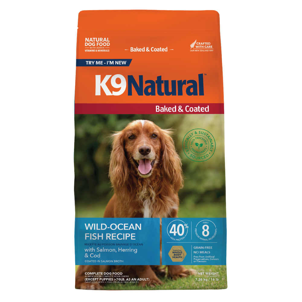 K9 Natural Grain Free Baked and Coated Dog Dry Food Wild Ocean Fish