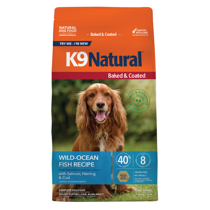 K9 Natural Grain Free Baked and Coated Dog Dry Food Wild Ocean Fish