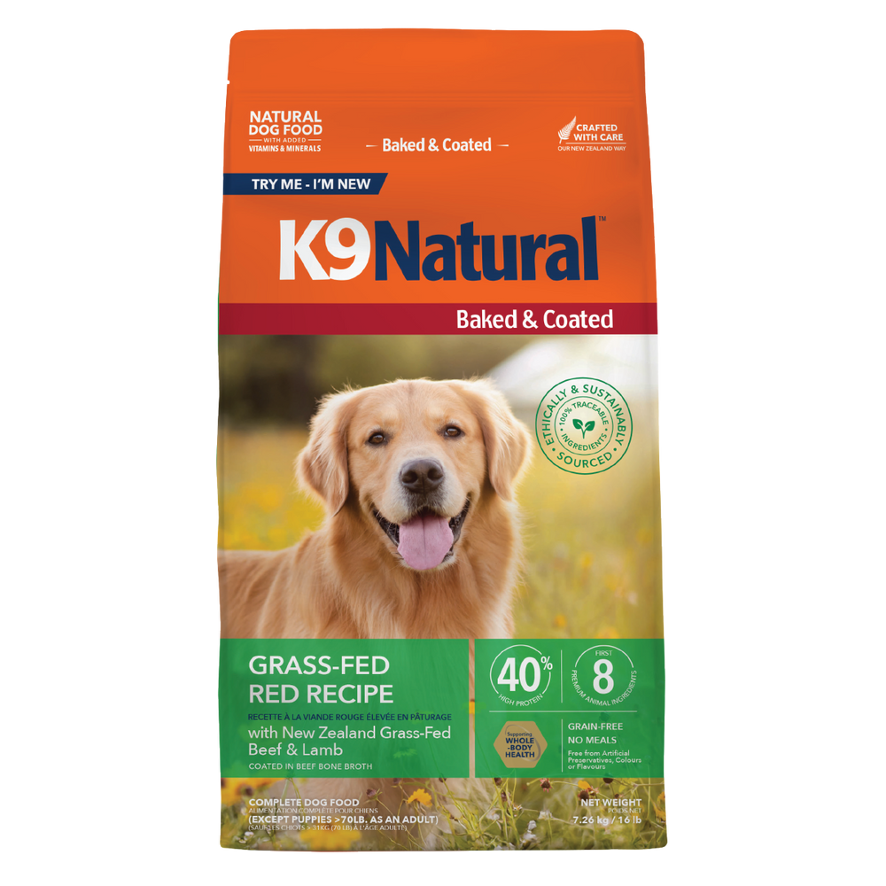 K9 Natural Grain Free Baked and Coated Dog Dry Food Grass Fed Red