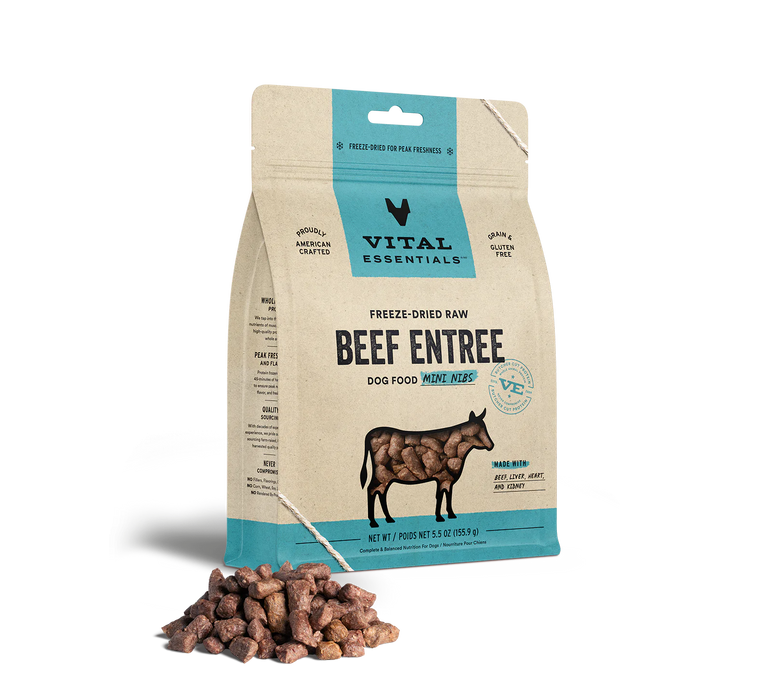 Vital Essentials Dog Freeze Dried Food Beef Mini Nibs