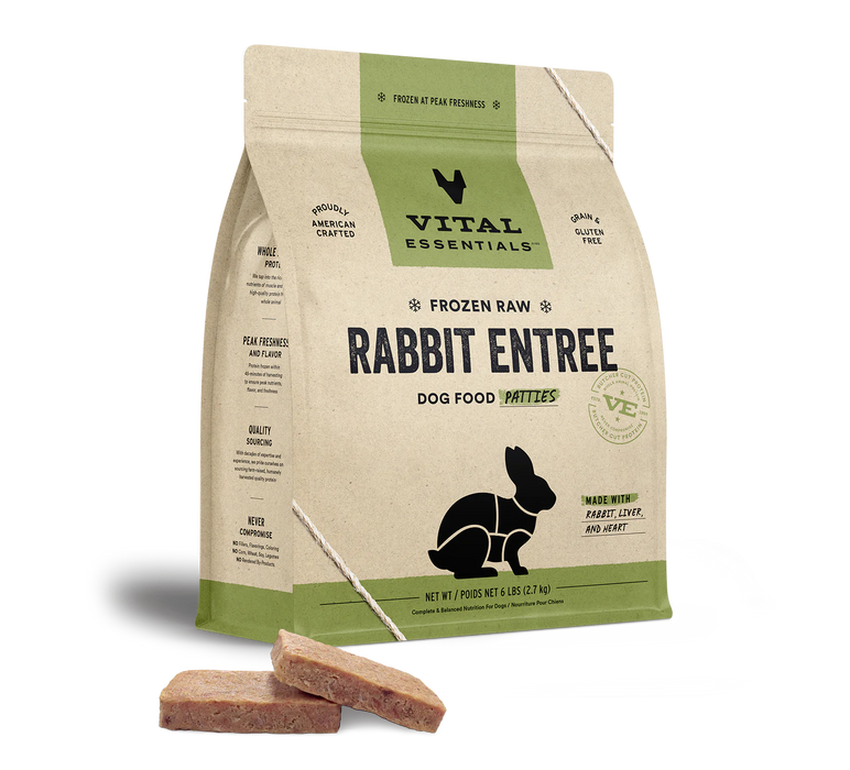 Vital Essentials Dog Frozen Raw Food Rabbit Patties