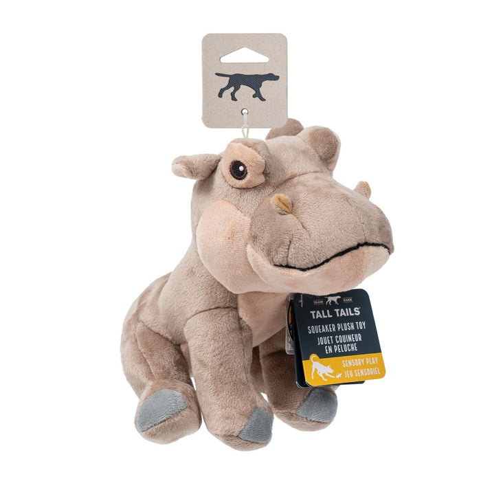 Tall Tails Plush Squeaker Dog Toy, Hippo, 8"