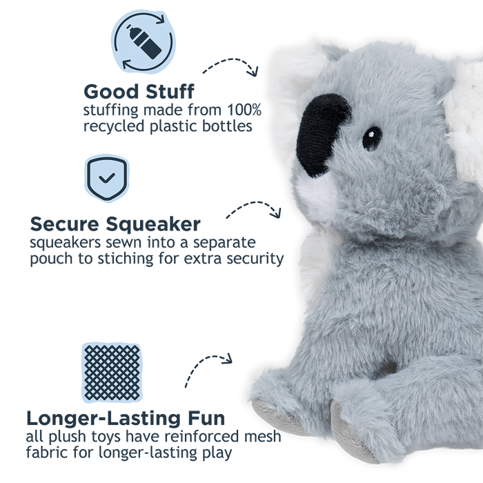 Tall Tails Plush Squeaker Dog Toy, Koala, 8"