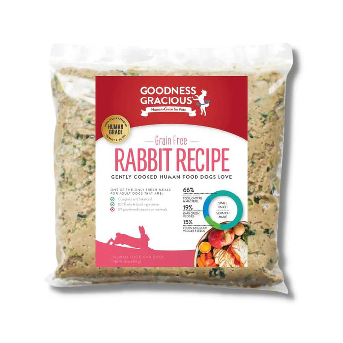 Goodness Gracious Gently Cooked Dog Food Rabbit