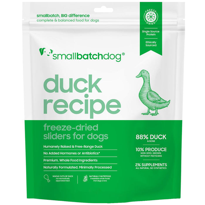 Small Batch Dog Frozen Raw Food Sliders Duck