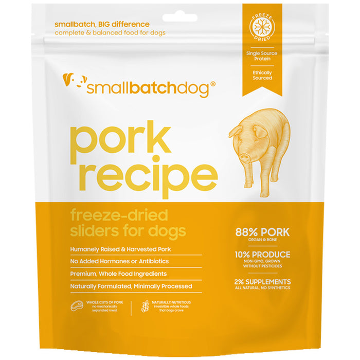 Small Batch Dog Frozen Raw Food Sliders Pork