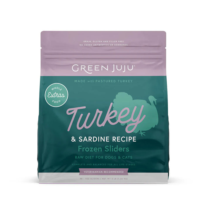 Green Juju Dog Frozen Raw Food Turkey & Sardine