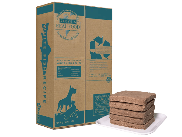 Steve's Frozen Raw Food Nuggets White Fish, Bulk 9.7lbs