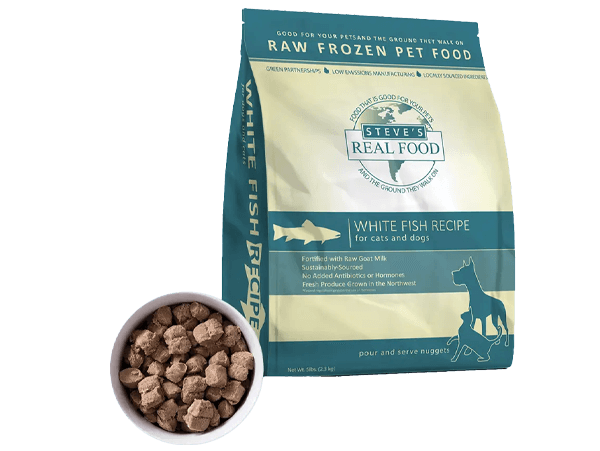 Steve's Frozen Raw Food Nuggets (Bites) White Fish, 5lb