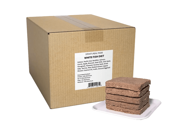 Steve's Frozen Raw Food Patties BARF Whitefish, Bulk 20lbs